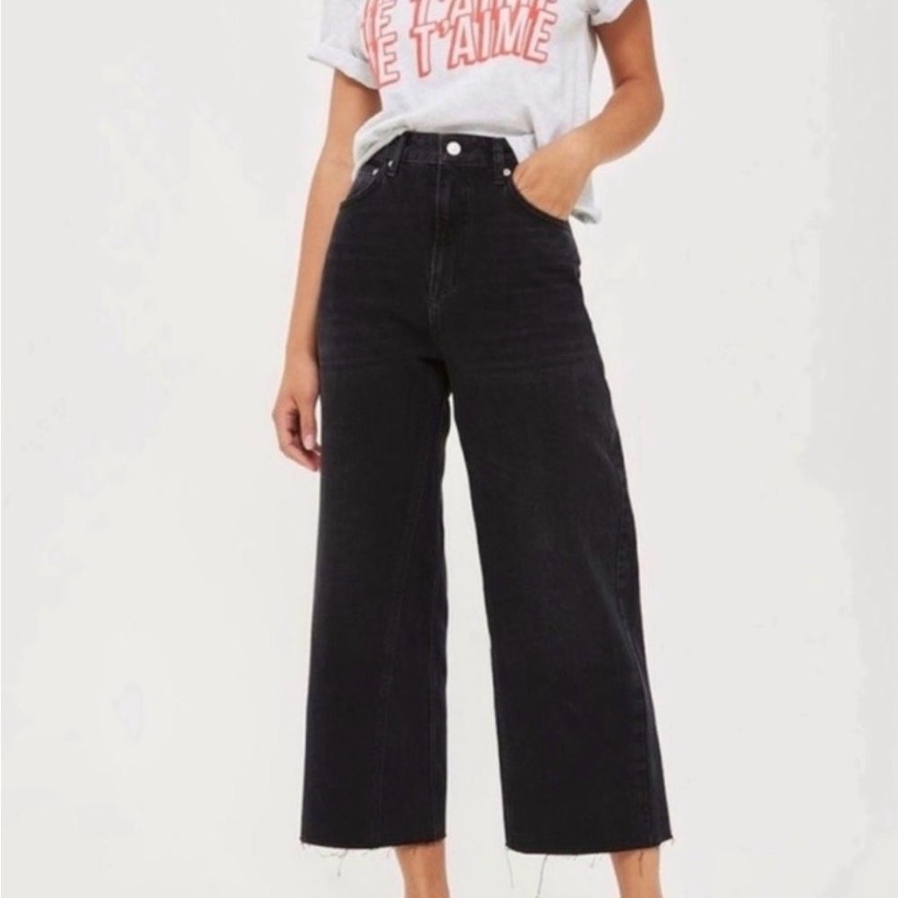 Topshop Black Wide-Leg Jeans